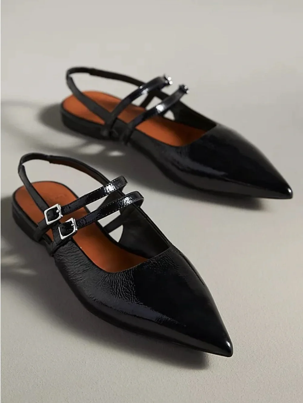 Vagabond Shoemakers Hermine sling back Double-Stap Flats black patent leather